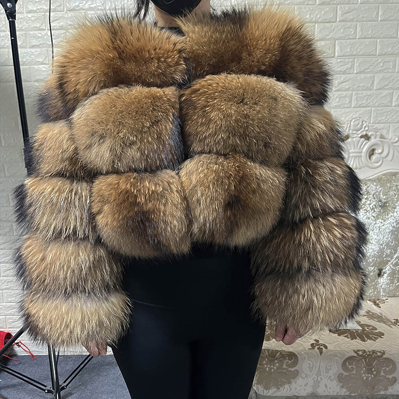 Warm Winter Clothing - Топы больших размеров, коричневые меховые Maomaokong