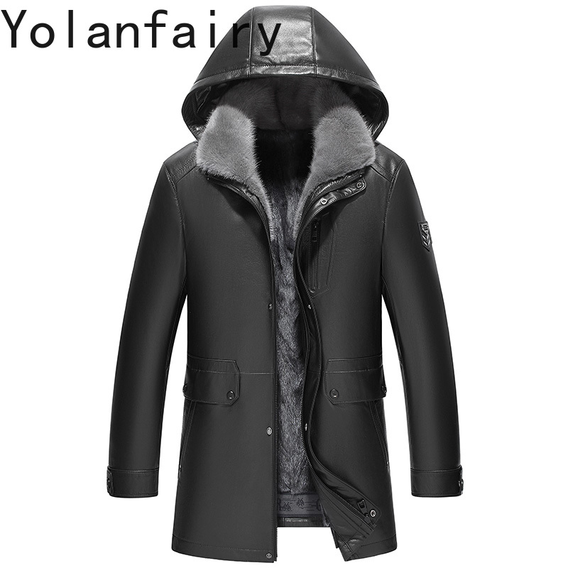Warm Winter Clothing - YOLANFAIRY Мужская куртка из натуральной коровьей