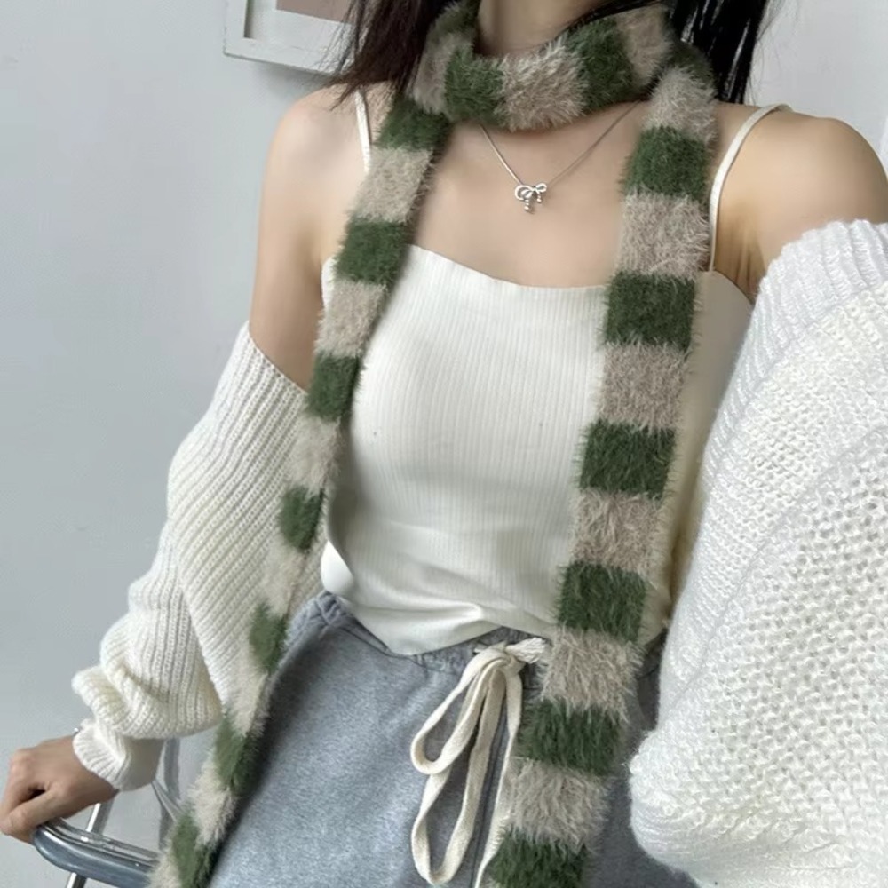 Warm Winter Clothing - Аксессуары для одежды Y2 полосатый шарф