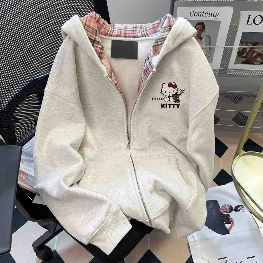 Y2K Winter Clothing - Женская толстовка с капюшоном Hello Kitty,