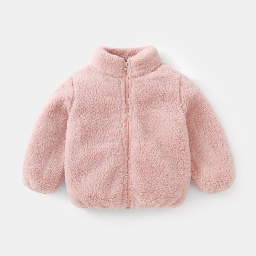 Winter Clothing Toddler Girl - Модная детская плюшевая куртка однотонного цвета