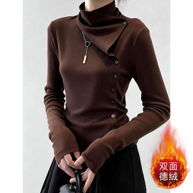 Winter Clothing Trends For Women - Пуговицы нестандартной формы, лоскутные трендовые футболки